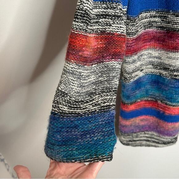 Sundance Petite Small Merino Blend Long Multi Colored Cardigan Toggle Bohemian - Picture 7 of 10
